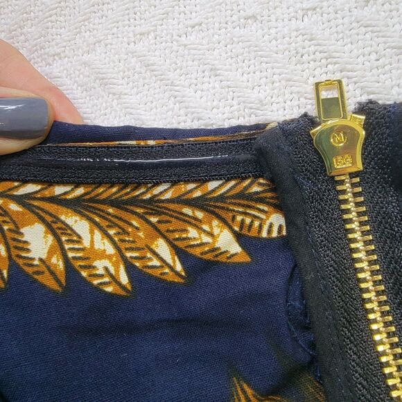 Mae Otti NWOT IDIA African Print Off Shoulder Midi Dress Navy Blue Sz XL No Belt - Picture 11 of 16